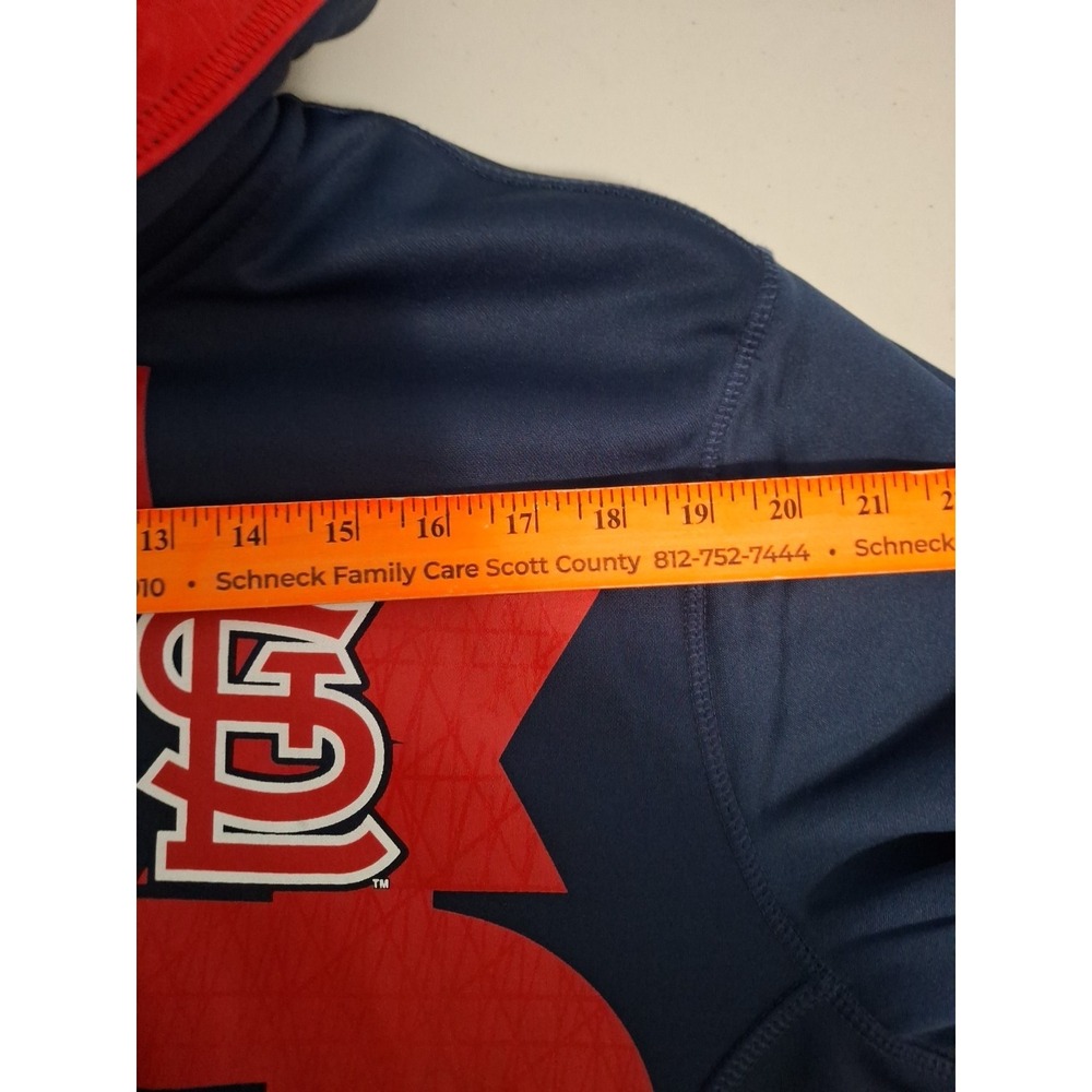 St.Louis Cardinals Large Majestic Full Zip Blue Hoodie - Picture 7 of 9